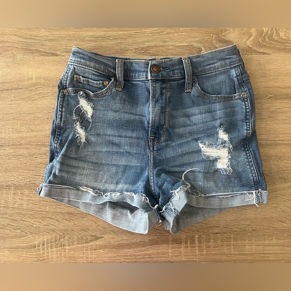 Hollister Blue Distressed Jean Shorts